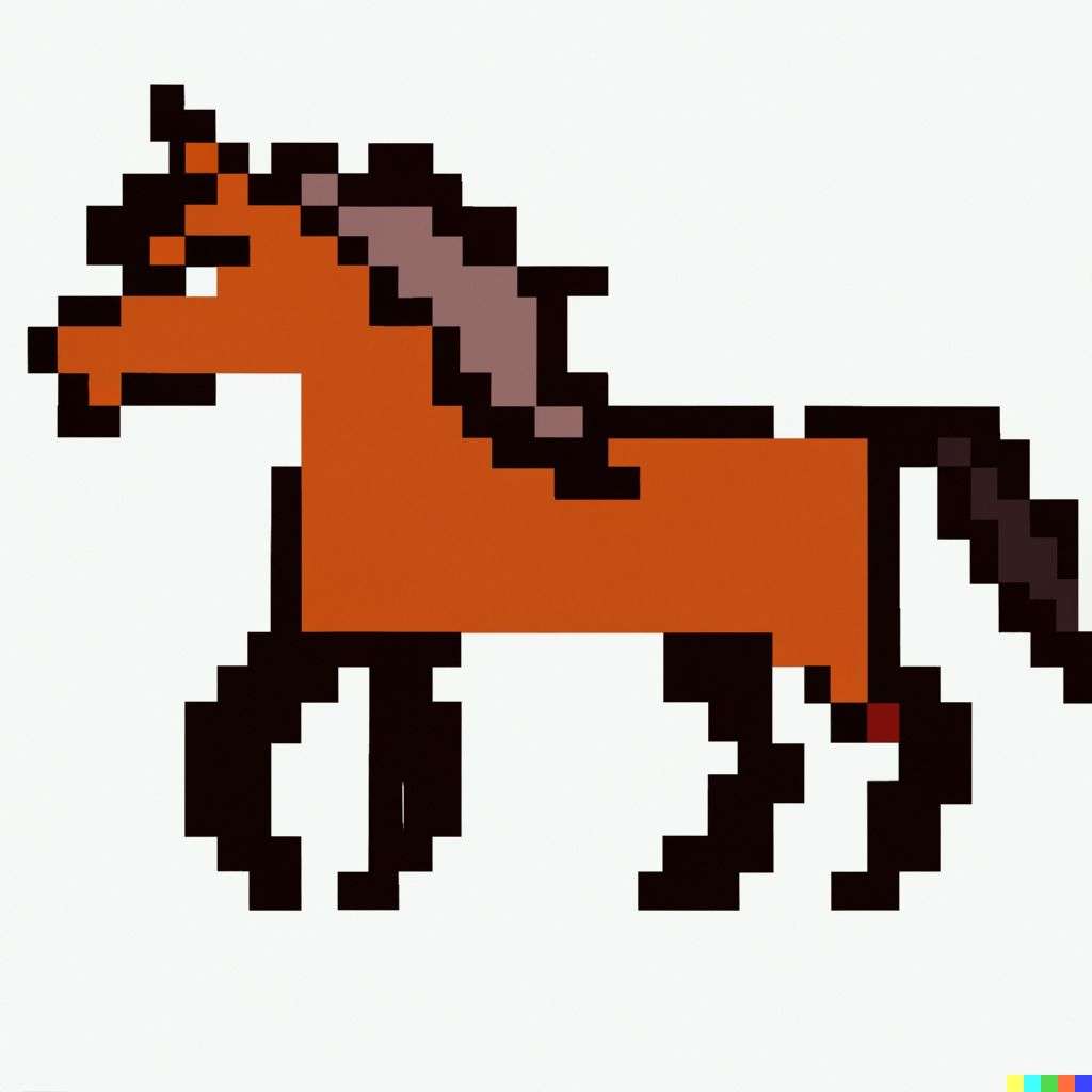a horse, pixel art